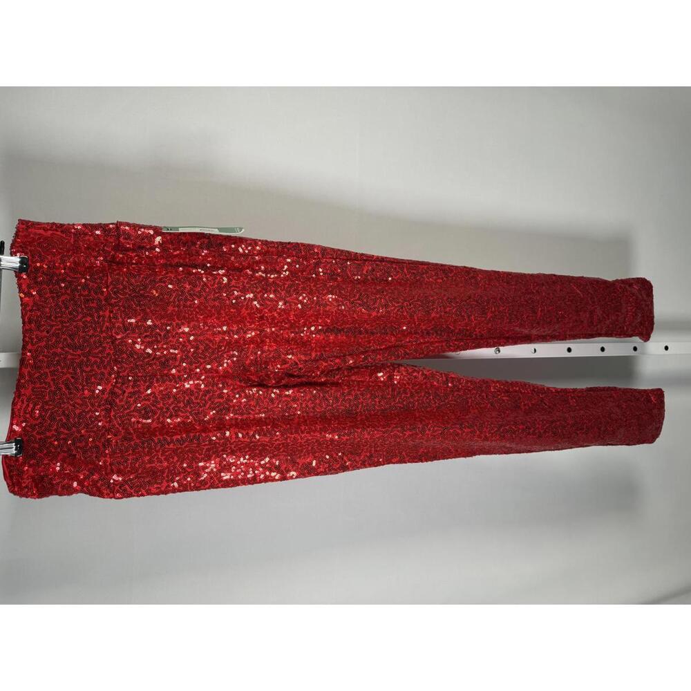 NWT Tipsy Elves Red Sequin High Waisted Leggings Size XL - Picture 4 of 8